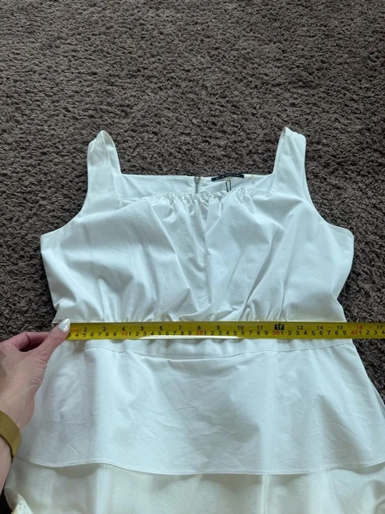 ELIE TAHARI BROOKE PEPLUM SHEATH DRESS WHITE SNAKESKIN YELLOW COTTON 12 NEW $368 - Picture 9 of 10